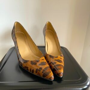 Stuart Wiseman Leopard Print Kitten Heel